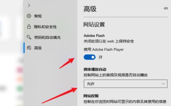 microsoft edge如何开启flash Microsoft Edge设置flash允许打开方法截图