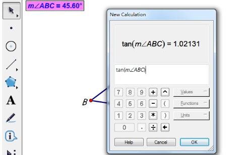 几何画板求锐角的正切值的方法教程截图