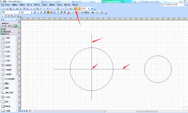 Microsoft Office Visio绘制一个钥匙扣平面图的操作教程截图