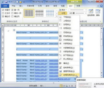 Word 2010中编辑表格边框的方法步骤截图