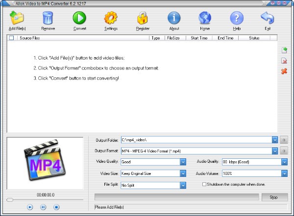 Allok Video to MP4 Converter(视频转换工具)