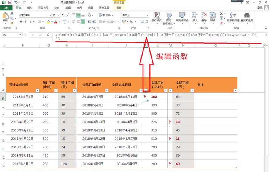 excel2013制作项目跟踪器的详细使用方法截图