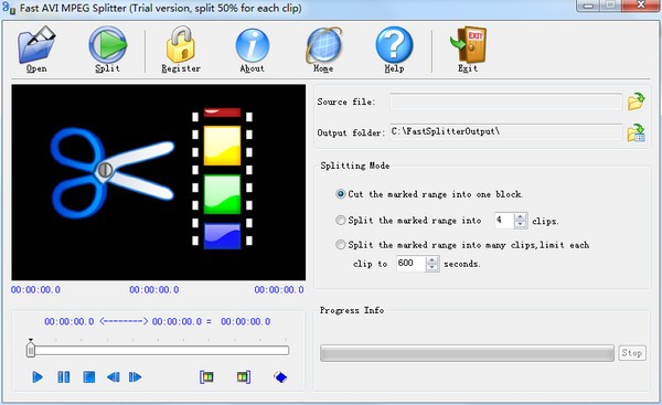 Fast AVI MPEG Splitter(视频分割工具)