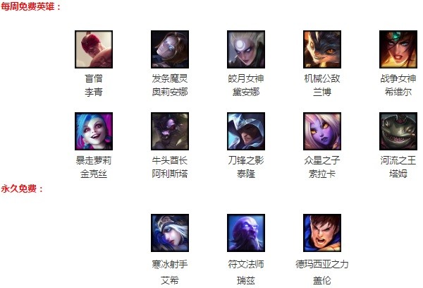 lol6月2日周免英雄更新2017 lol周免英雄查询6.2