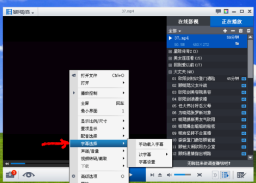 暴风影音中载入字幕的操作教程截图