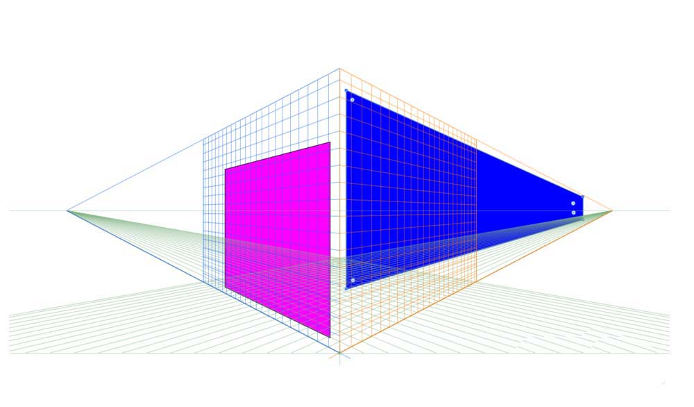 Adobe Illustrator CS6中使用透视网格工具的操作方法截图